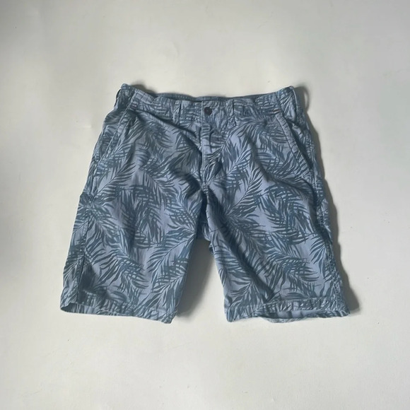 Lucky Brand Men's 9" Stretch Twill Flat Front Short sz 30 blue tropical … - Picture 1 of 9